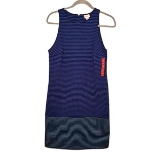 NEW Merona Blue black Striped Sleeveless Dress Size 10